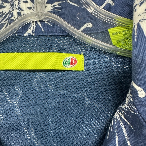 Mountain Dew Button Down Shirt Short Sleeve Blue Lightning Electric Hawaiian M - Picture 7 of 8